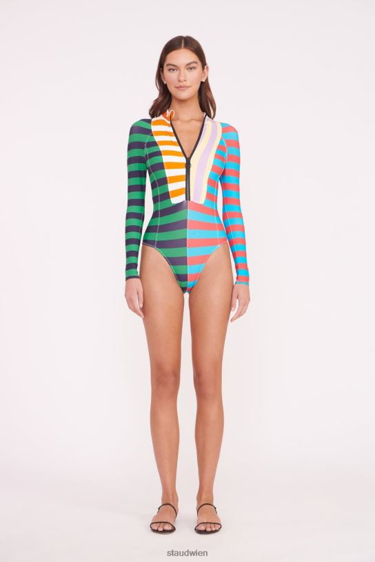 Frauen Amalia Rashguard Cabana Stripe Multi 466Z686 STAUD Kleidung