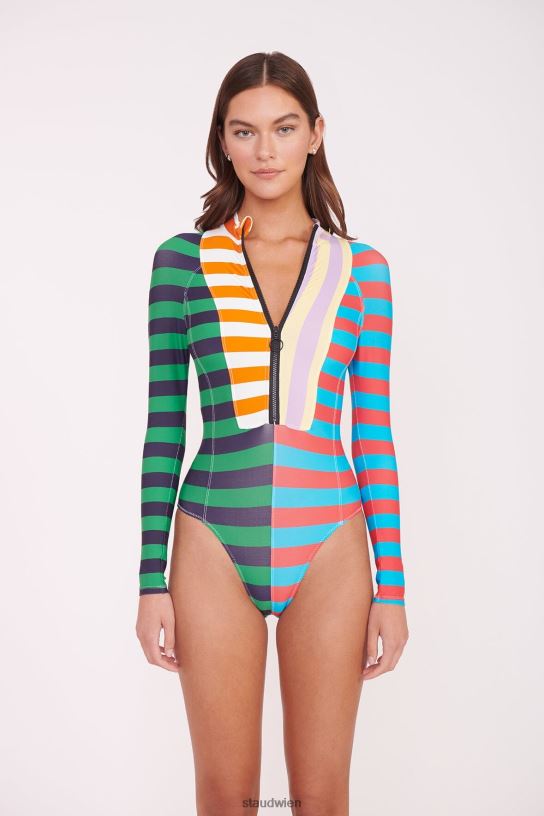 Frauen Amalia Rashguard Cabana Stripe Multi 466Z686 STAUD Kleidung