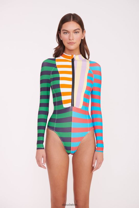Frauen Amalia Rashguard Cabana Stripe Multi 466Z686 STAUD Kleidung