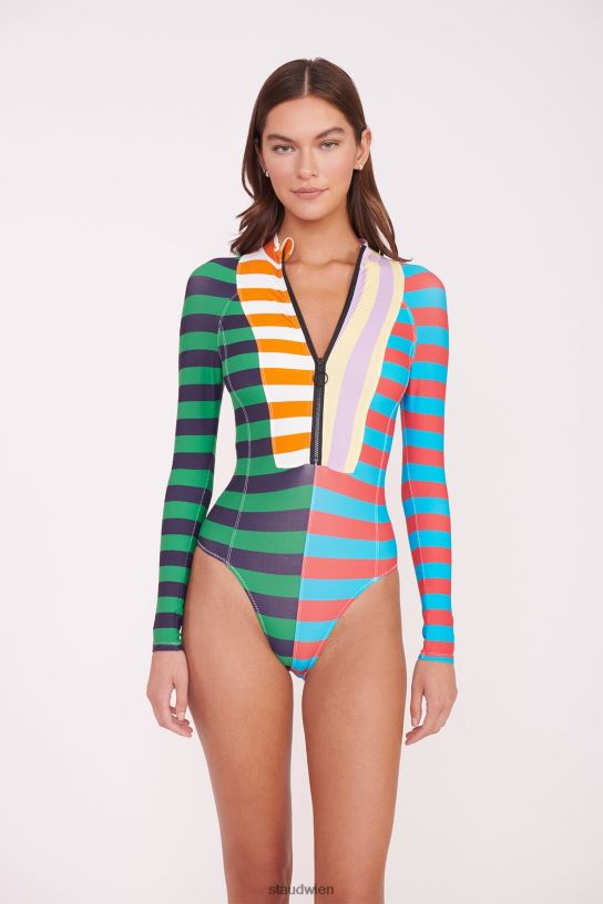 Frauen Amalia Rashguard Cabana Stripe Multi 466Z686 STAUD Kleidung