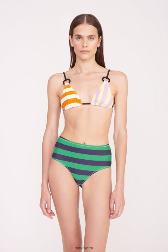 Frauen Devon-Bikinihose mit hohem Bund Cabana Stripe Multi 466Z690 STAUD Kleidung
