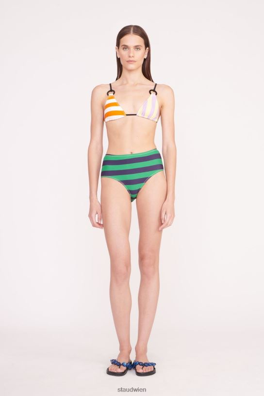 Frauen Devon-Bikinihose mit hohem Bund Cabana Stripe Multi 466Z690 STAUD Kleidung