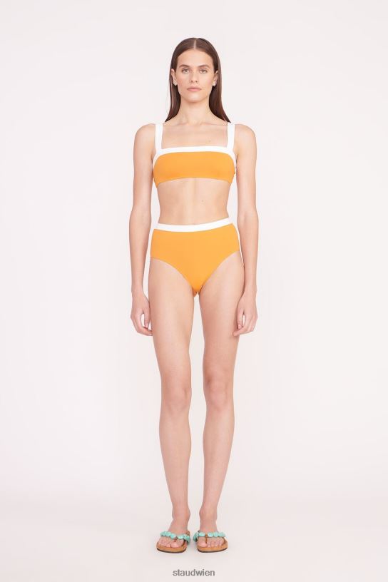 Frauen Devon-Bikinihose mit hohem Bund Nektarinenweiß 466Z692 STAUD Kleidung
