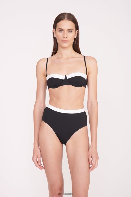 Frauen Devon-Bikinihose mit hohem Bund Schwarz-Weiss 466Z691 STAUD Kleidung