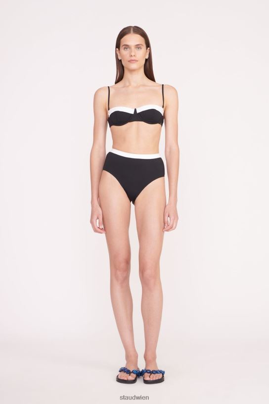 Frauen Devon-Bikinihose mit hohem Bund Schwarz-Weiss 466Z691 STAUD Kleidung