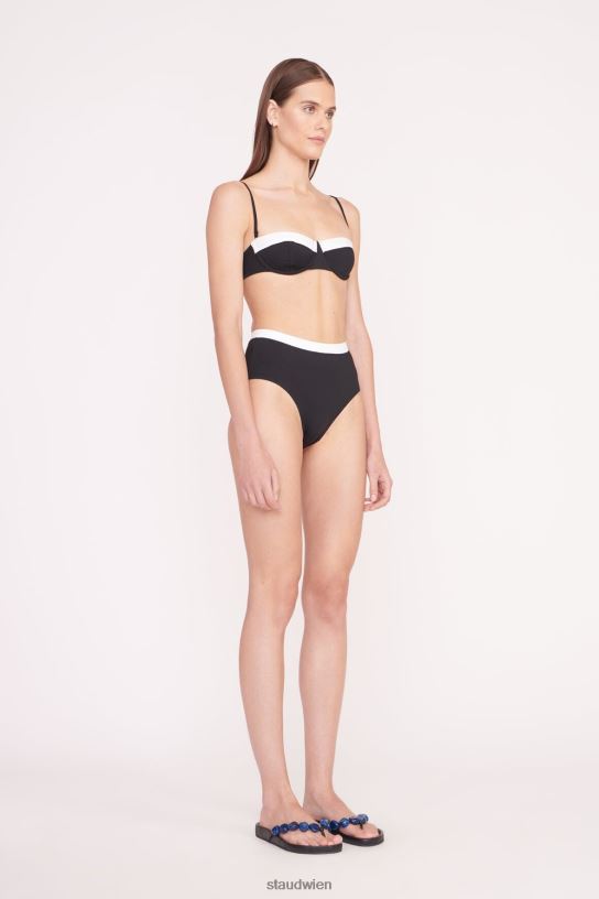 Frauen Devon-Bikinihose mit hohem Bund Schwarz-Weiss 466Z691 STAUD Kleidung