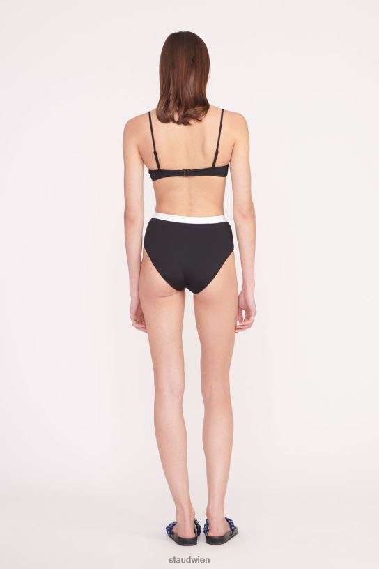 Frauen Devon-Bikinihose mit hohem Bund Schwarz-Weiss 466Z691 STAUD Kleidung