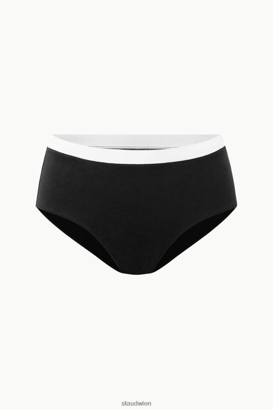 Frauen Devon-Bikinihose mit hohem Bund Schwarz-Weiss 466Z691 STAUD Kleidung