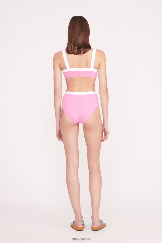 Frauen Devon-Bikinihose mit hohem Bund korallenrosa weiß 466Z693 STAUD Kleidung