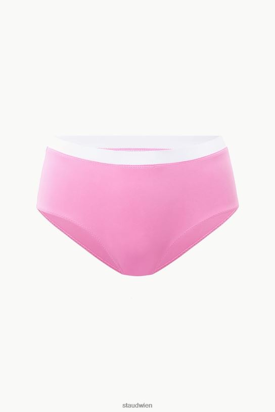 Frauen Devon-Bikinihose mit hohem Bund korallenrosa weiß 466Z693 STAUD Kleidung