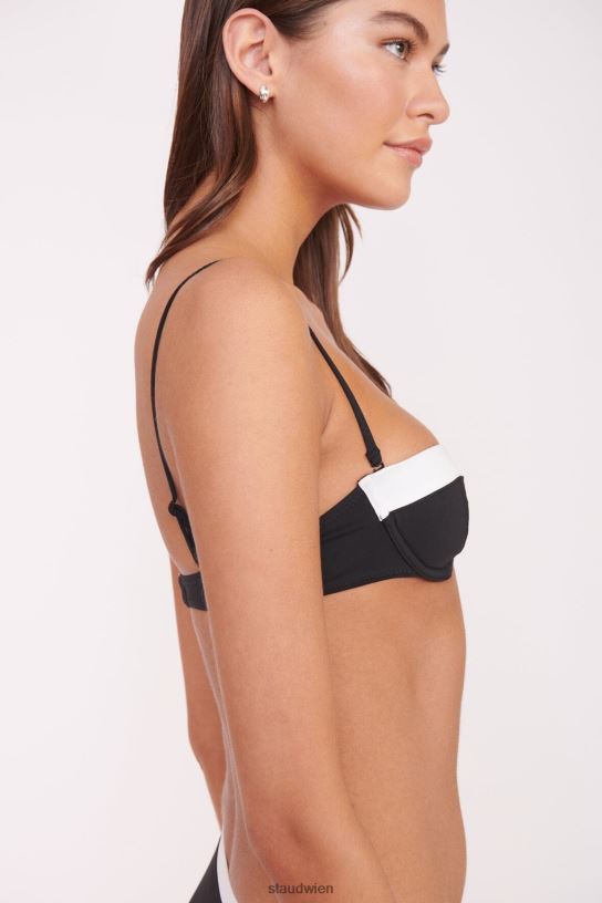 Frauen Jo Balconette-Bikinioberteil Schwarz-Weiss 466Z645 STAUD Kleidung