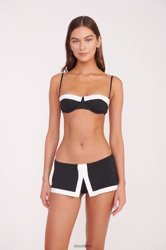 Frauen Jo Balconette-Bikinioberteil Schwarz-Weiss 466Z645 STAUD Kleidung