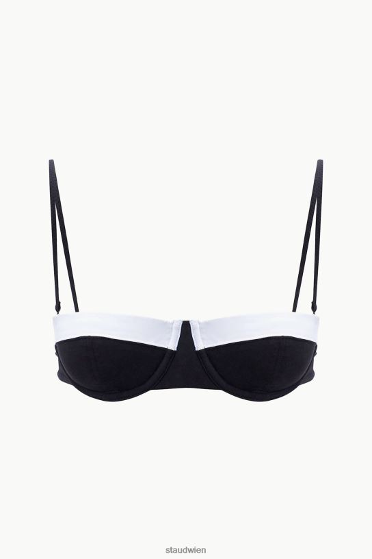 Frauen Jo Balconette-Bikinioberteil Schwarz-Weiss 466Z645 STAUD Kleidung