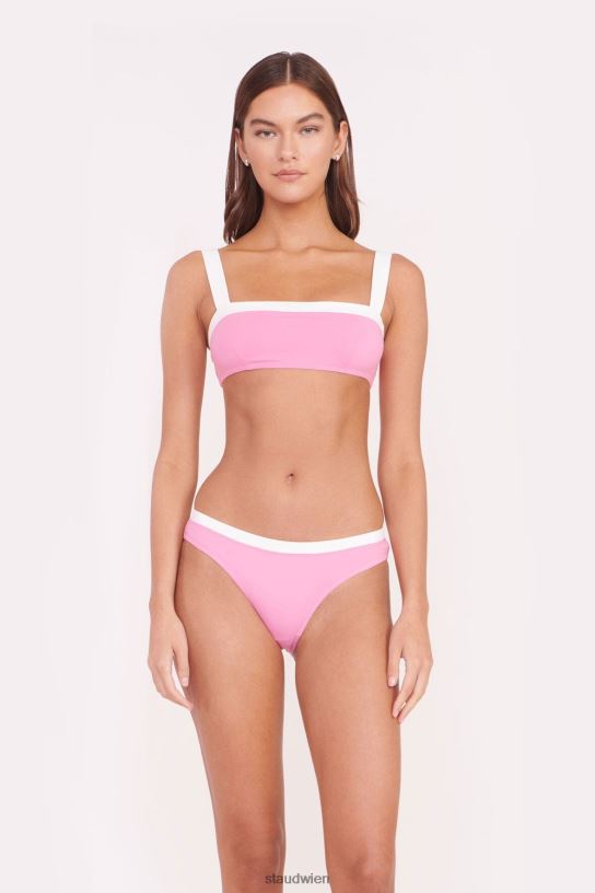 Frauen Liv Bikinioberteil korallenrosa weiß 466Z643 STAUD Kleidung