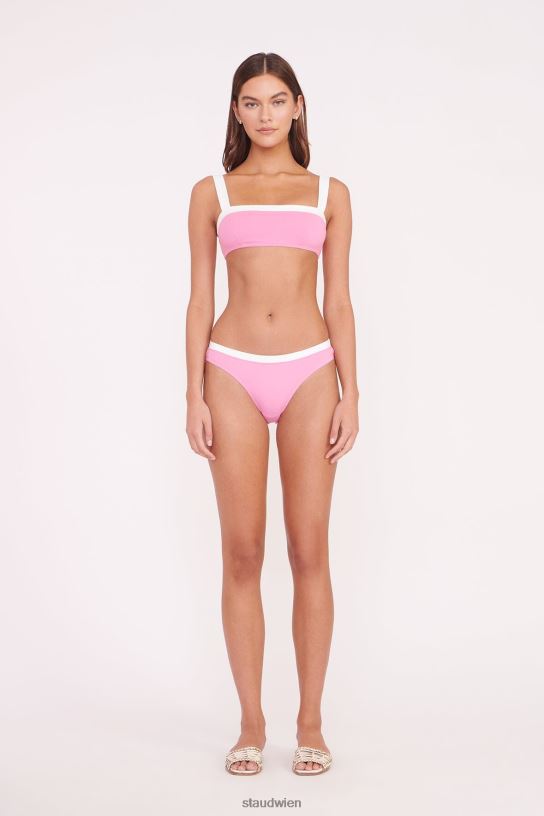 Frauen Liv Bikinioberteil korallenrosa weiß 466Z643 STAUD Kleidung