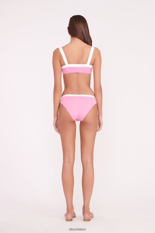 Frauen Liv Bikinioberteil korallenrosa weiß 466Z643 STAUD Kleidung