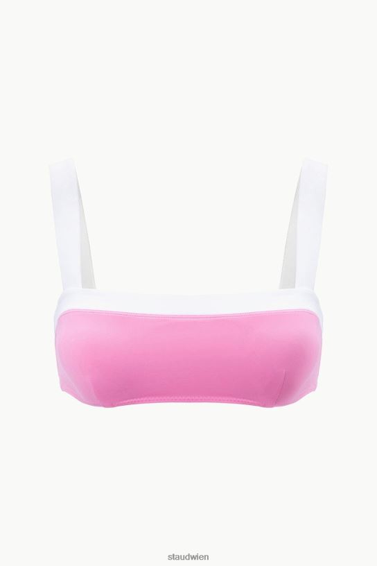 Frauen Liv Bikinioberteil korallenrosa weiß 466Z643 STAUD Kleidung