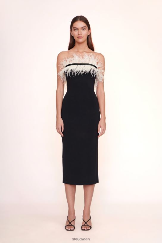 Frauen Nellie-Kleid schwarzes Elfenbein 466Z1055 STAUD Braut-