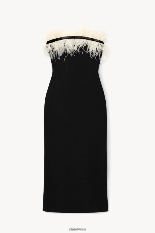 Frauen Nellie-Kleid schwarzes Elfenbein 466Z1055 STAUD Braut-