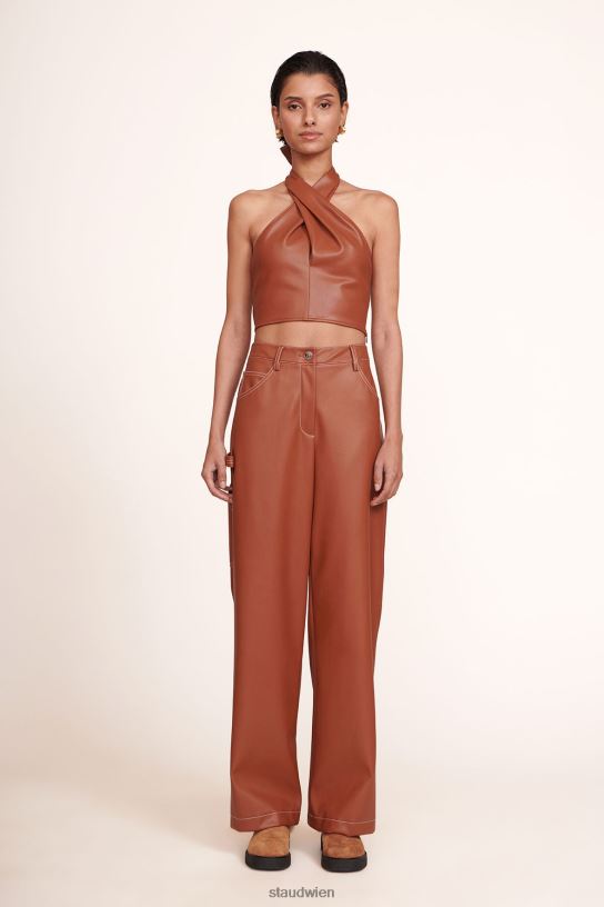 Frauen Domino-Hose Whiskey-veganes Leder 466Z554 STAUD Kleidung