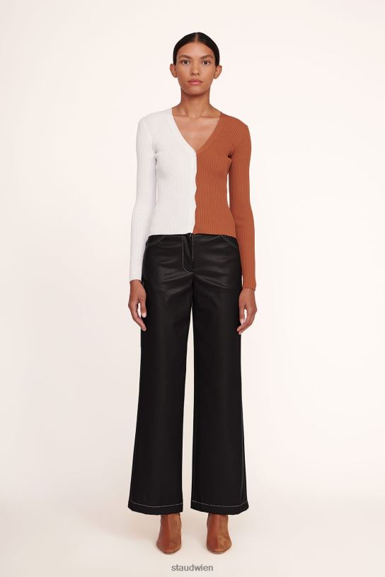 Frauen Dominohose aus veganem Leder Schwarz 466Z555 STAUD Kleidung