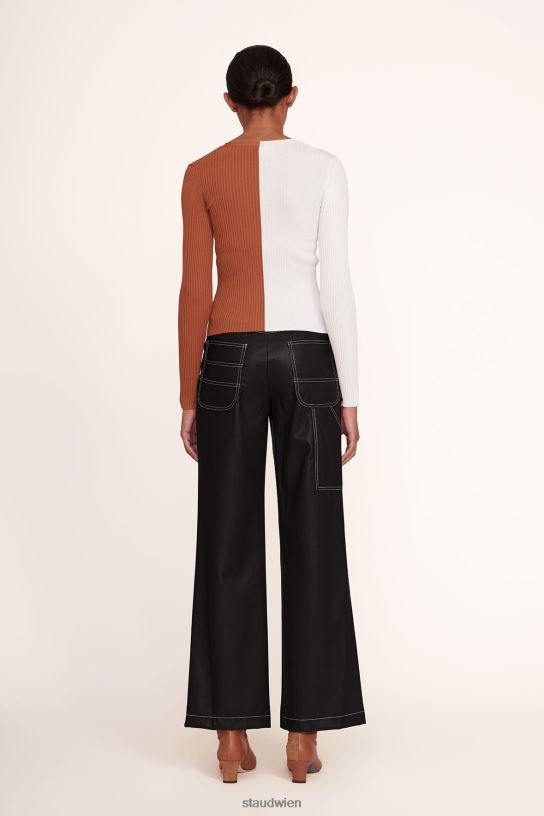 Frauen Dominohose aus veganem Leder Schwarz 466Z555 STAUD Kleidung