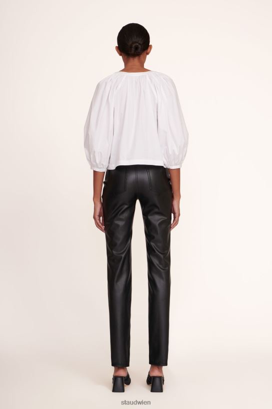 Frauen Elliot Hose aus veganem Leder Schwarz 466Z557 STAUD Kleidung