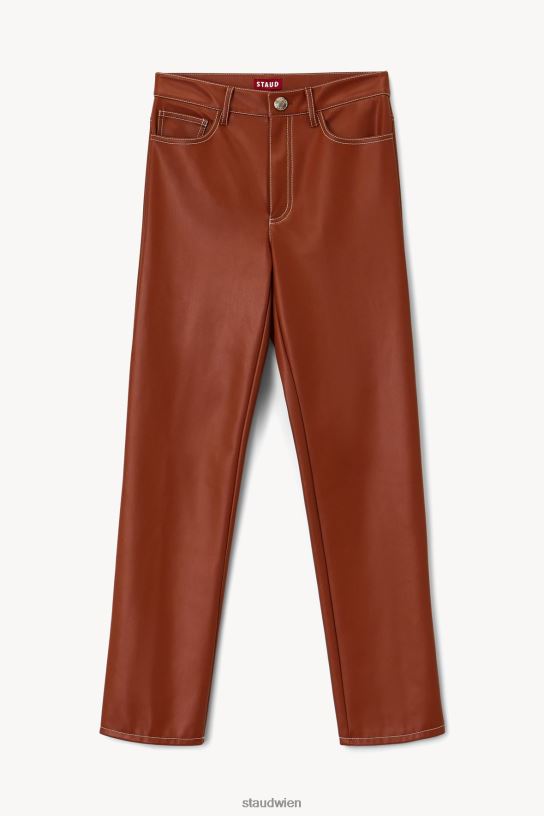 Frauen Elliot Hose aus veganem Leder Whiskey 466Z560 STAUD Kleidung