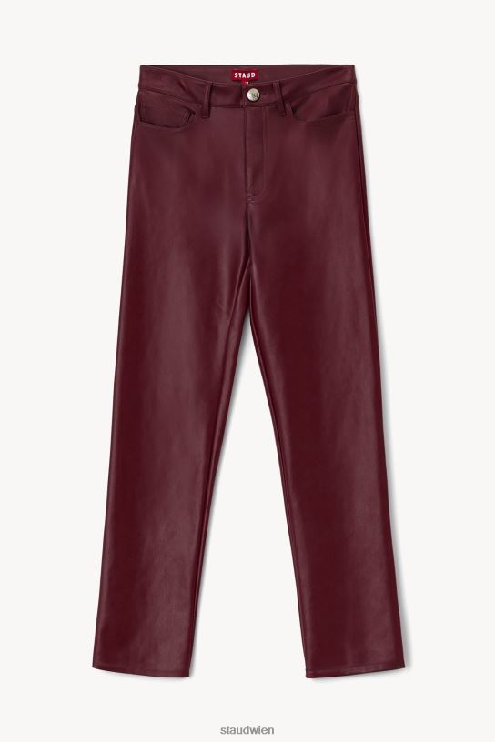 Frauen Elliot-Hose pflaumenfarbenes veganes Leder 466Z559 STAUD Kleidung