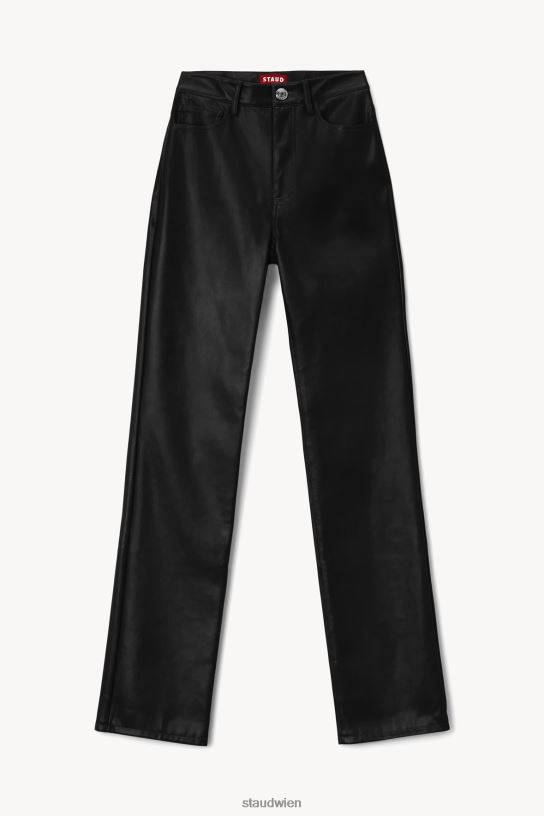 Frauen Meißelhose schwarzes veganes Leder 466Z547 STAUD Kleidung