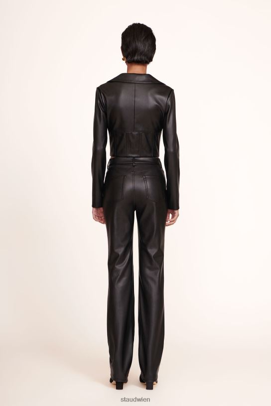 Frauen Meißelhose schwarzes veganes Leder 466Z547 STAUD Kleidung