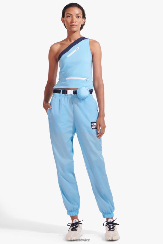 Frauen Nylon-Trainingshose mit Gürtel Alaska-Blau 466Z561 NB X STAUD Kleidung
