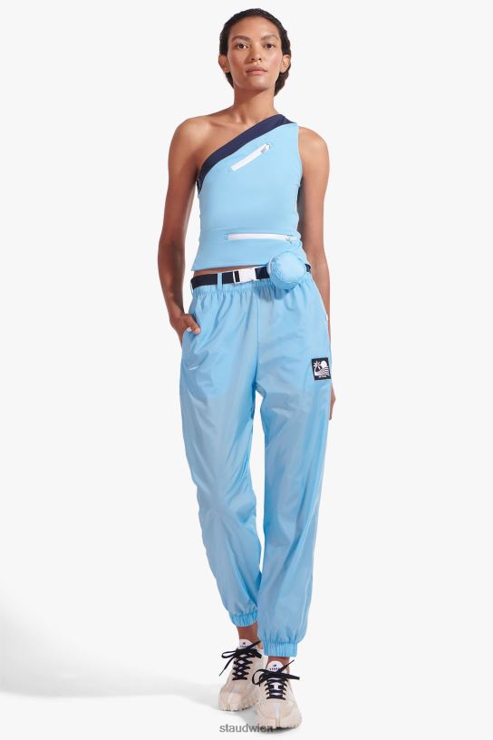 Frauen Nylon-Trainingshose mit Gürtel Alaska-Blau 466Z561 NB X STAUD Kleidung