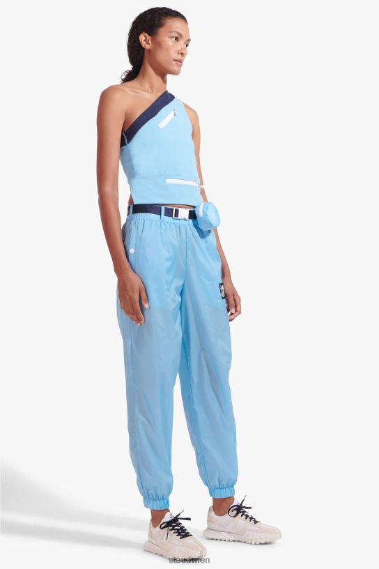 Frauen Nylon-Trainingshose mit Gürtel Alaska-Blau 466Z561 NB X STAUD Kleidung
