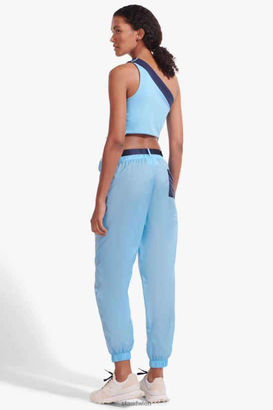 Frauen Nylon-Trainingshose mit Gürtel Alaska-Blau 466Z561 NB X STAUD Kleidung