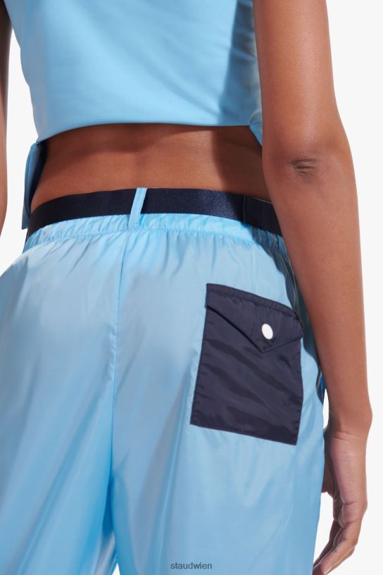 Frauen Nylon-Trainingshose mit Gürtel Alaska-Blau 466Z561 NB X STAUD Kleidung