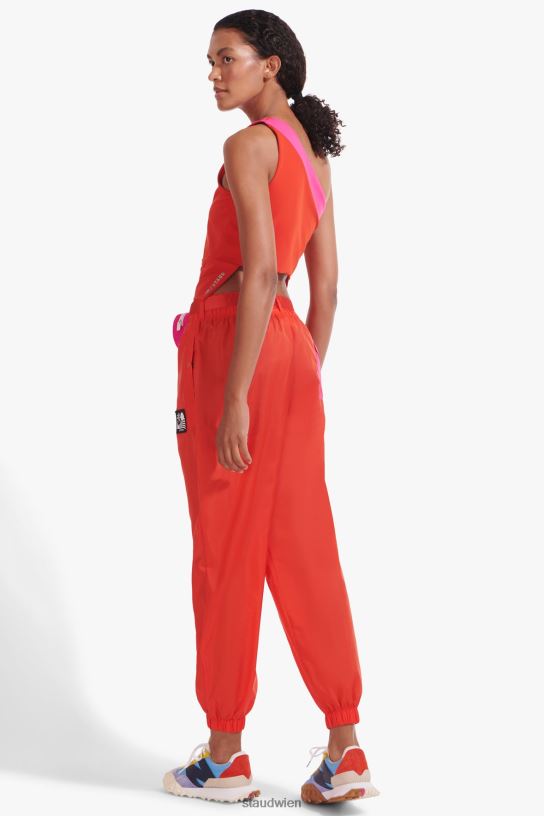 Frauen Nylon-Trainingshose mit Gürtel feuriges Rot 466Z562 NB X STAUD Kleidung