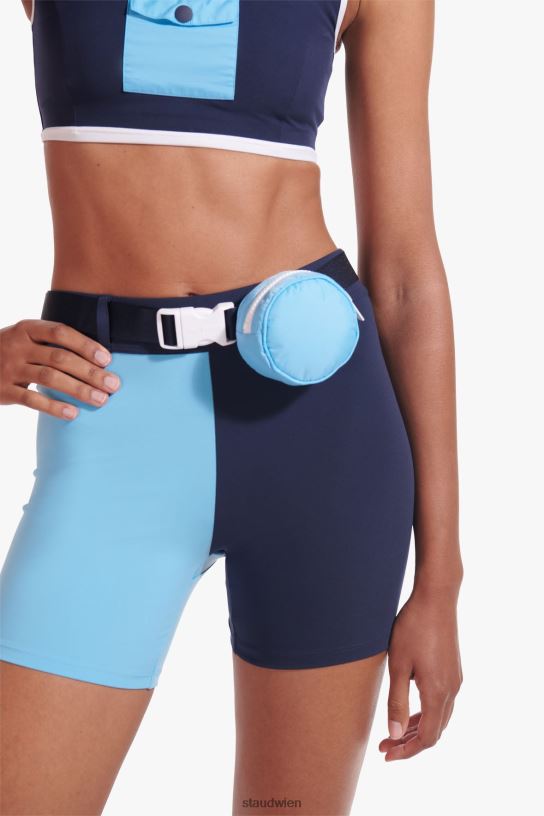 Frauen Schlanke Shorts mit Gürtel Marine 466Z569 NB X STAUD Kleidung