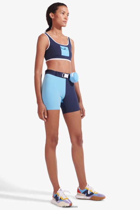 Frauen Schlanke Shorts mit Gürtel Marine 466Z569 NB X STAUD Kleidung
