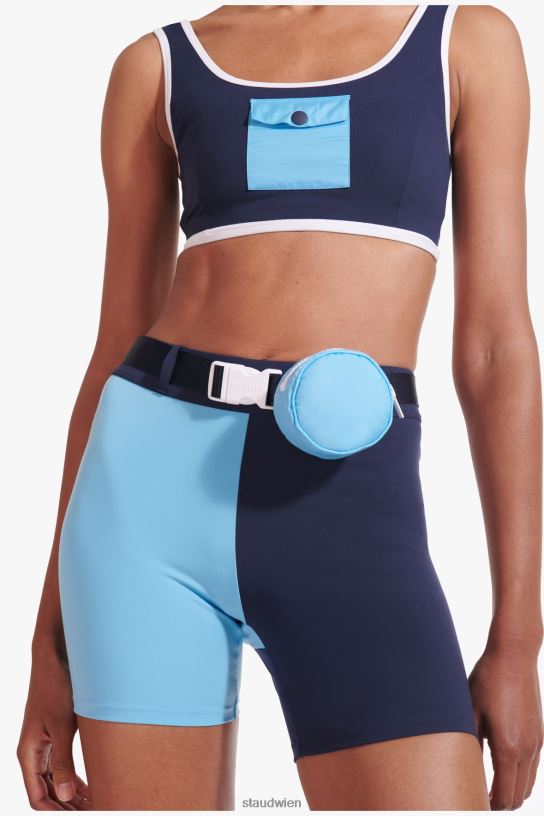 Frauen Schlanke Shorts mit Gürtel Marine 466Z569 NB X STAUD Kleidung