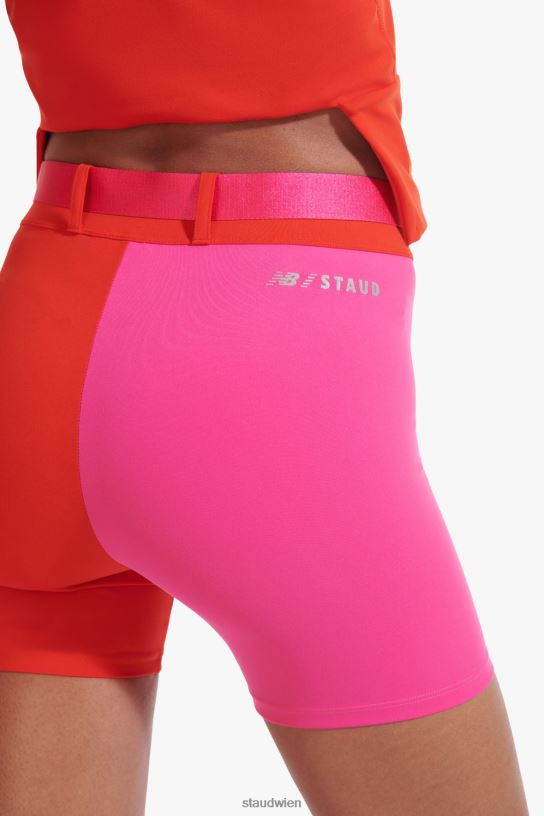 Frauen Schlanke Shorts mit Gürtel feuriges Rot 466Z568 NB X STAUD Kleidung