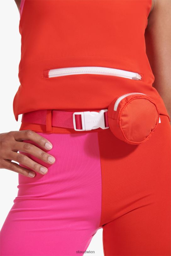 Frauen Schlanke Shorts mit Gürtel feuriges Rot 466Z568 NB X STAUD Kleidung