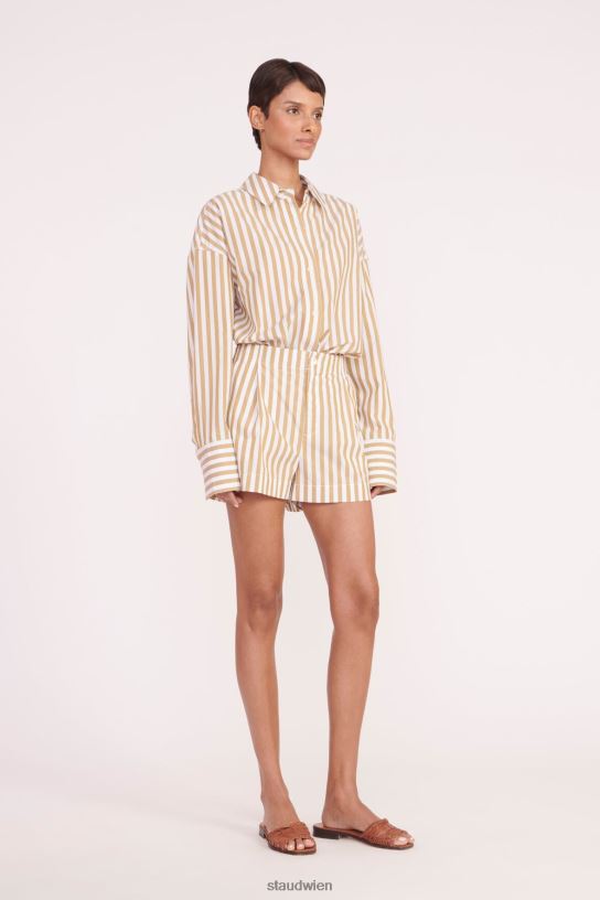 Frauen Zoey kurz Khaki-Streifen 466Z513 STAUD Kleidung
