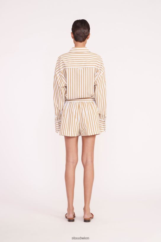 Frauen Zoey kurz Khaki-Streifen 466Z513 STAUD Kleidung
