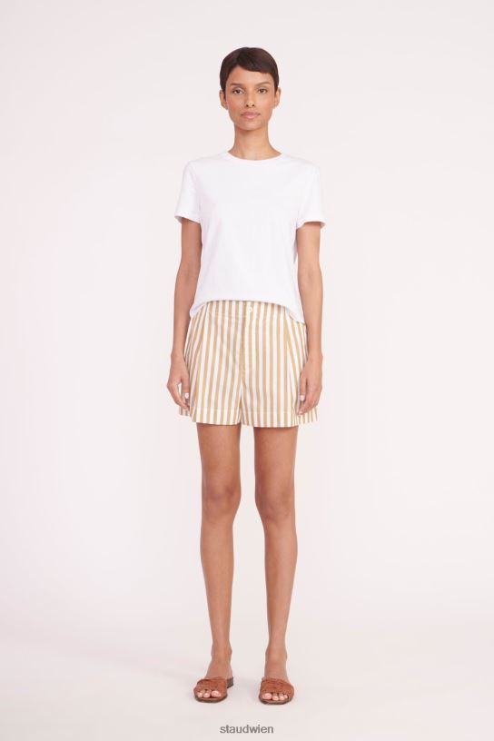 Frauen Zoey kurz Khaki-Streifen 466Z513 STAUD Kleidung
