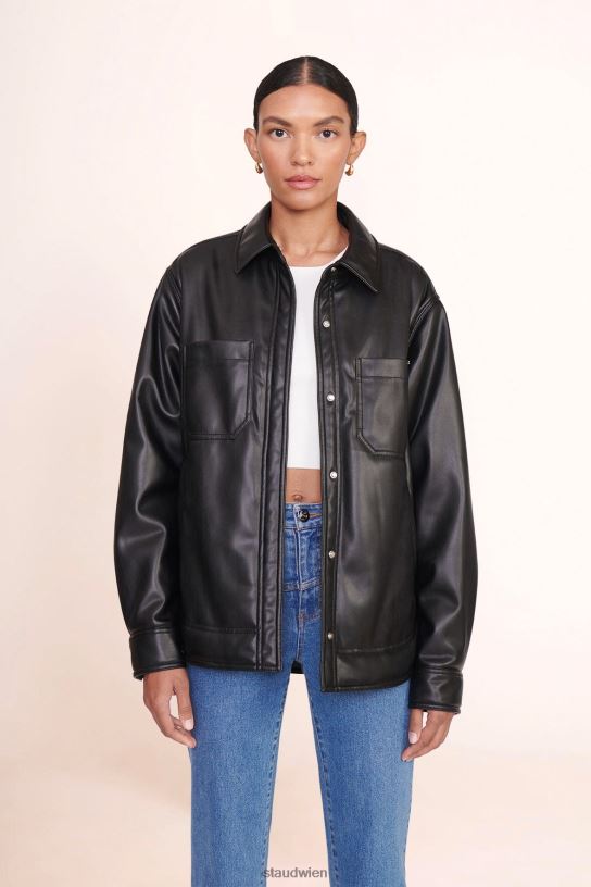 Frauen Reisejacke aus veganem Leder Schwarz 466Z622 STAUD Kleidung