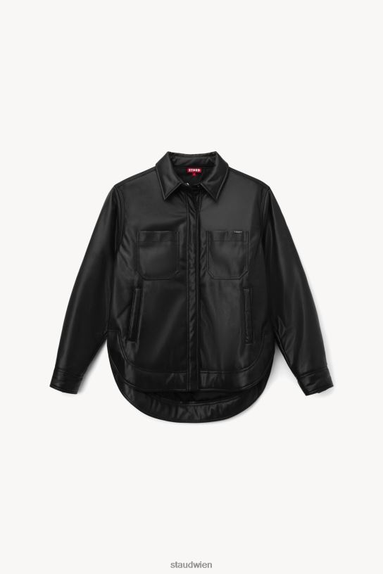 Frauen Reisejacke aus veganem Leder Schwarz 466Z622 STAUD Kleidung
