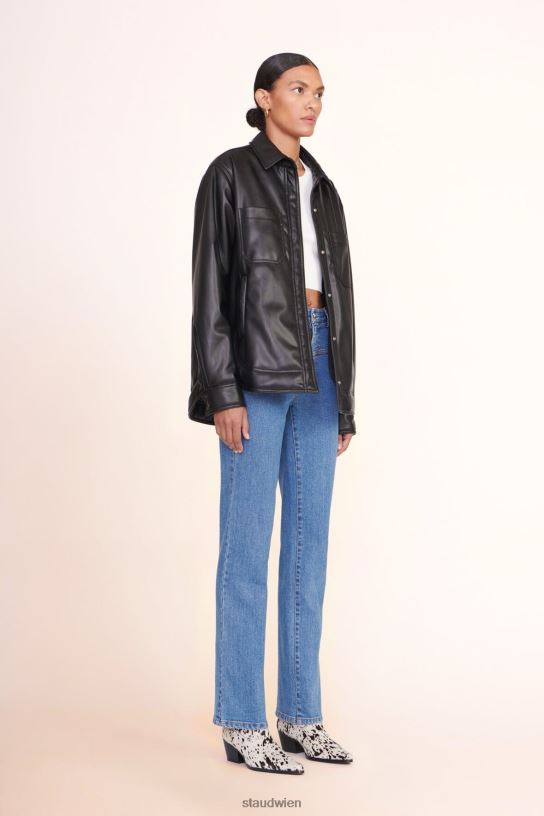 Frauen Reisejacke aus veganem Leder Schwarz 466Z622 STAUD Kleidung