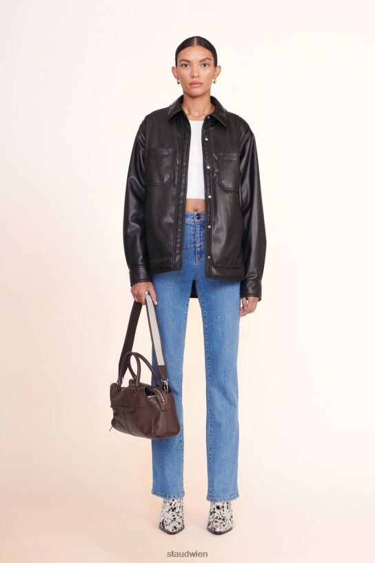 Frauen Reisejacke aus veganem Leder Schwarz 466Z622 STAUD Kleidung
