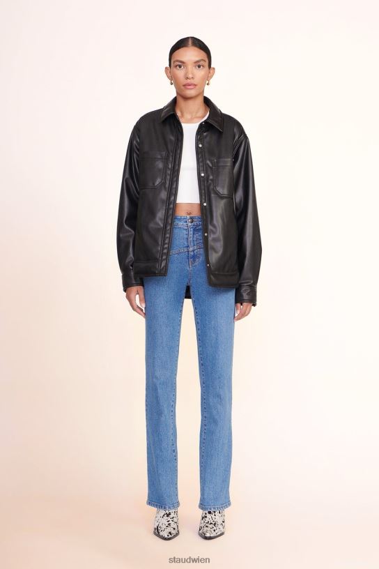 Frauen Reisejacke aus veganem Leder Schwarz 466Z622 STAUD Kleidung